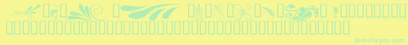 KrSimpleFleur6 Font – Green Fonts on Yellow Background