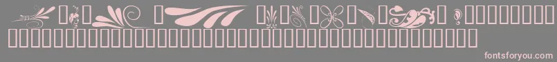 フォントKrSimpleFleur6 – 灰色の背景にピンクのフォント