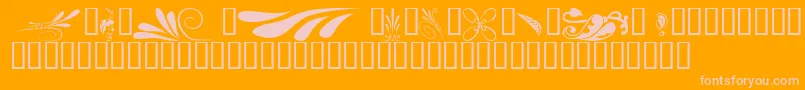 Шрифт KrSimpleFleur6 – розовые шрифты на оранжевом фоне