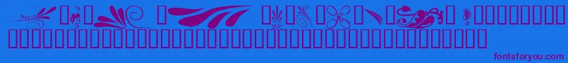 フォントKrSimpleFleur6 – 紫色のフォント、青い背景