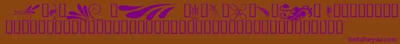 Czcionka KrSimpleFleur6 – fioletowe czcionki na brązowym tle