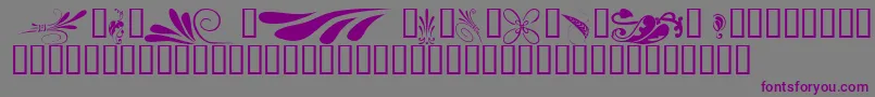 フォントKrSimpleFleur6 – 紫色のフォント、灰色の背景