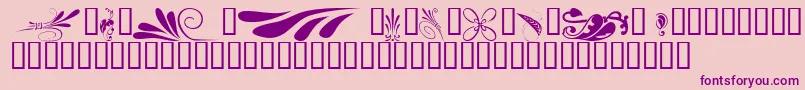 KrSimpleFleur6-Schriftart – Violette Schriften auf rosa Hintergrund