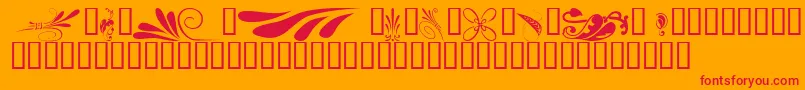 KrSimpleFleur6 Font – Red Fonts on Orange Background