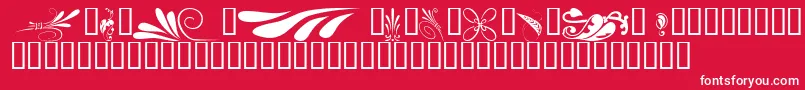 KrSimpleFleur6 Font – White Fonts on Red Background