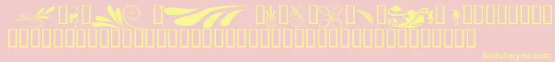 フォントKrSimpleFleur6 – 黄色のフォント、ピンクの背景