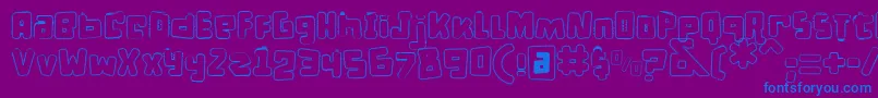 DPuntillasCLace Font – Blue Fonts on Purple Background