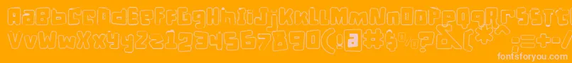 Шрифт DPuntillasCLace – розовые шрифты на оранжевом фоне