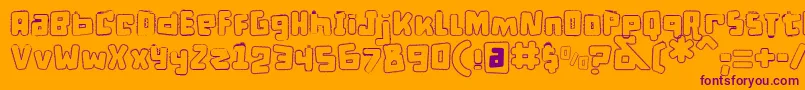 DPuntillasCLace-Schriftart – Violette Schriften auf orangefarbenem Hintergrund