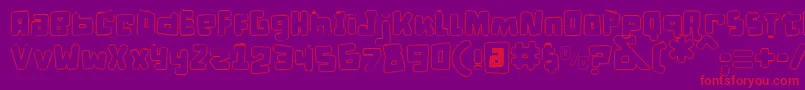 DPuntillasCLace Font – Red Fonts on Purple Background