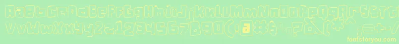 Шрифт DPuntillasCLace – жёлтые шрифты на зелёном фоне
