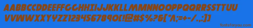 Governorsemital Font – Brown Fonts on Blue Background