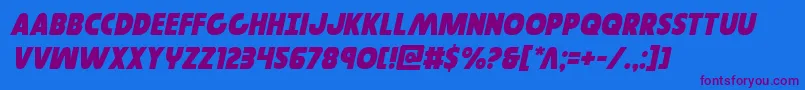 Governorsemital Font – Purple Fonts on Blue Background