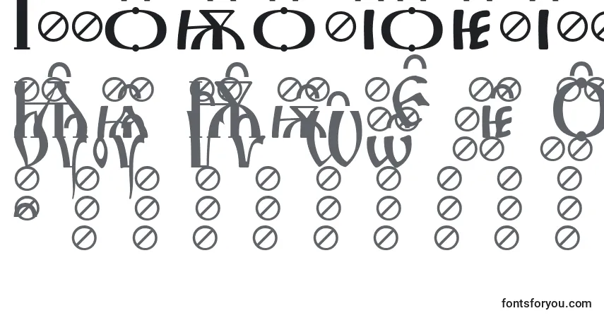 A fonte IrmologionCircumflex – alfabeto, números, caracteres especiais