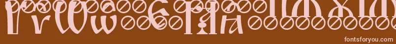 IrmologionCircumflex-fontti – vaaleanpunaiset fontit ruskealla taustalla