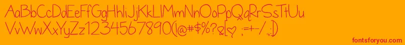 DandelionInTheSpring Font – Red Fonts on Orange Background