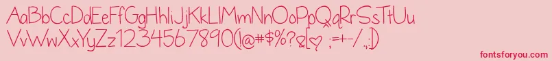 DandelionInTheSpring Font – Red Fonts on Pink Background