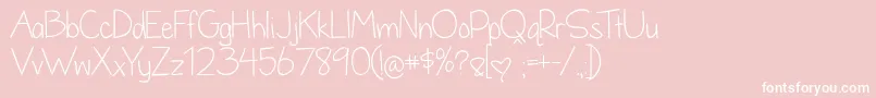 フォントDandelionInTheSpring – ピンクの背景に白い文字