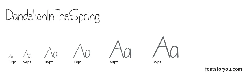 DandelionInTheSpring Font Sizes
