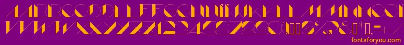 Lame-Schriftart – Orangefarbene Schriften auf violettem Hintergrund