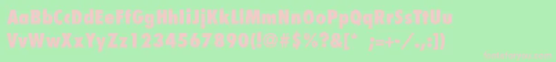 FuturaCondensedextraboldTh-fontti – vaaleanpunaiset fontit vihreällä taustalla