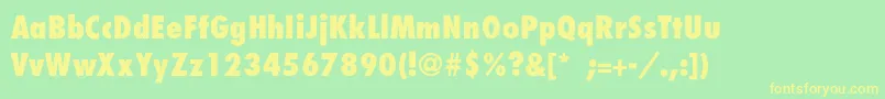 FuturaCondensedextraboldTh Font – Yellow Fonts on Green Background
