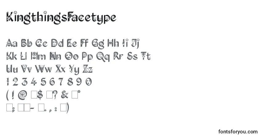 A fonte KingthingsFacetype – alfabeto, números, caracteres especiais