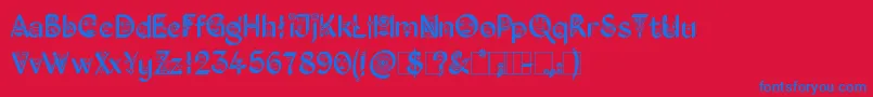 KingthingsFacetype Font – Blue Fonts on Red Background