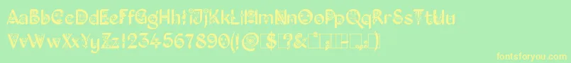 KingthingsFacetype Font – Yellow Fonts on Green Background