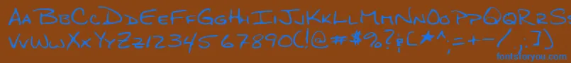 Lehn276 Font – Blue Fonts on Brown Background