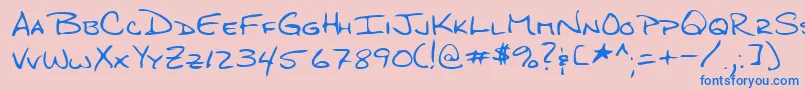 Lehn276 Font – Blue Fonts on Pink Background