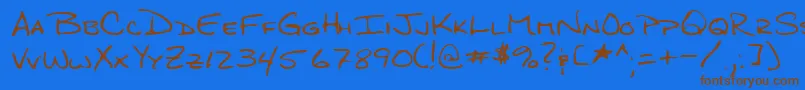 Lehn276 Font – Brown Fonts on Blue Background