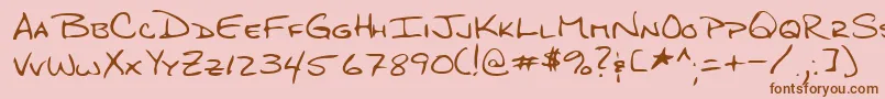 Lehn276 Font – Brown Fonts on Pink Background