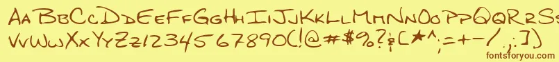 Lehn276 Font – Brown Fonts on Yellow Background