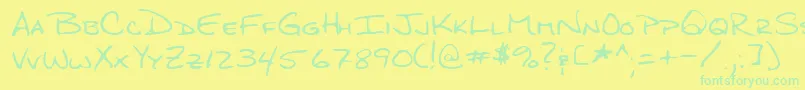 Lehn276 Font – Green Fonts on Yellow Background