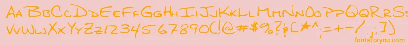Lehn276 Font – Orange Fonts on Pink Background