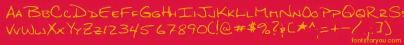 Lehn276-Schriftart – Orangefarbene Schriften auf rotem Hintergrund
