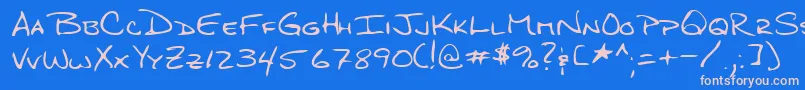 Lehn276 Font – Pink Fonts on Blue Background