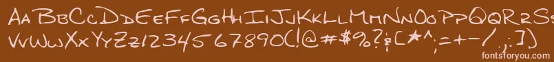Lehn276 Font – Pink Fonts on Brown Background