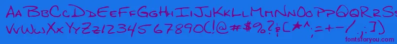 Lehn276 Font – Purple Fonts on Blue Background