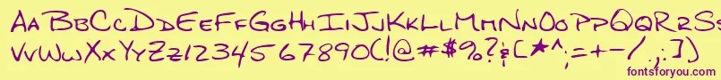 Lehn276 Font – Purple Fonts on Yellow Background