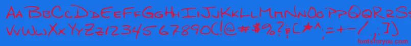 Czcionka Lehn276 – czerwone czcionki na niebieskim tle