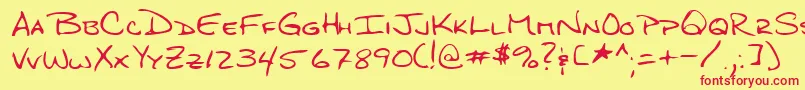 Lehn276-Schriftart – Rote Schriften auf gelbem Hintergrund
