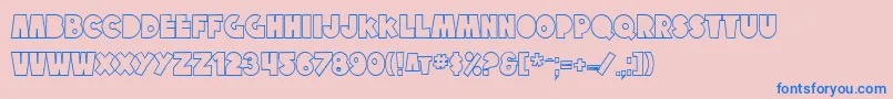 フォントSfTattleTalesOutline – ピンクの背景に青い文字