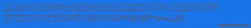 SfTattleTalesOutline-Schriftart – Braune Schriften auf blauem Hintergrund