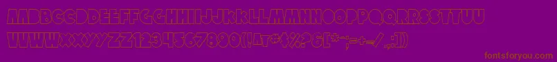 フォントSfTattleTalesOutline – 紫色の背景に茶色のフォント