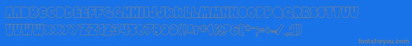 Czcionka SfTattleTalesOutline – szare czcionki na niebieskim tle