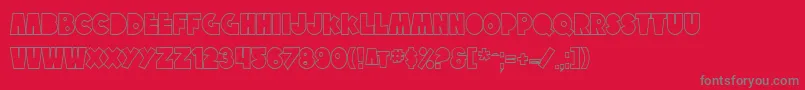 SfTattleTalesOutline-Schriftart – Graue Schriften auf rotem Hintergrund