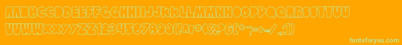 SfTattleTalesOutline Font – Green Fonts on Orange Background