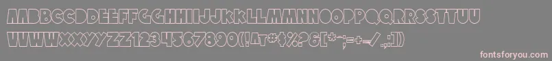 フォントSfTattleTalesOutline – 灰色の背景にピンクのフォント